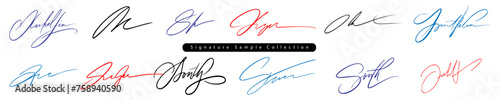 signature sample collection. dummy sign