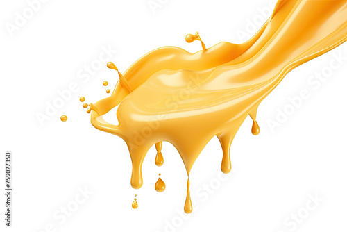 Splash of Cheese with drip and melting sauce splashing isolated on transparent png background, cheese slice with liquid swirl, ingredients for making food.