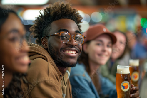 Group of People Sitting at Table With Beers