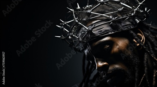 a man wearing a crown with thorns