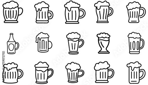 Beer glass icon with foam