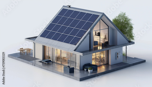 mini villa lussuosa con pannelli solari