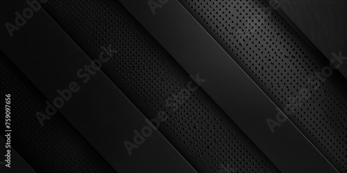 Black background with dots and lines in the form of carbon fiber, abstract modern design template for banner or poster Generative AI
