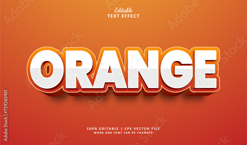 Orange Editable Text Effect Gradient Colour and Bold 3d Simple Style