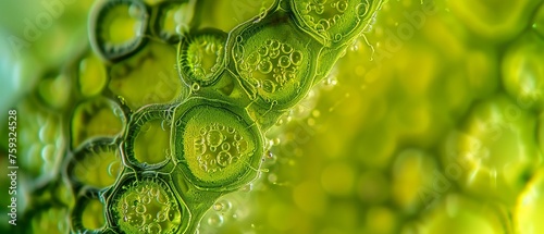 A macro photograph showing a closeup of a terrestrial plant under a microscope.