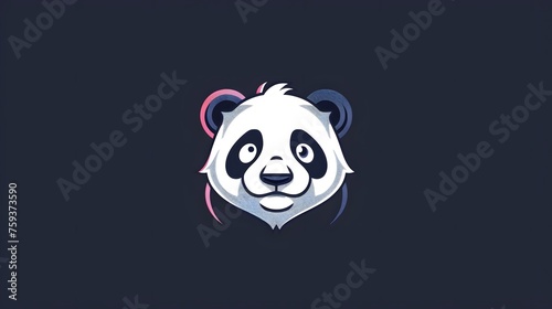 cute panda logo animal