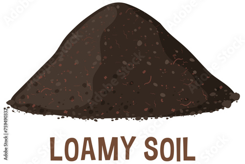 A simple depiction of a mound of loamy soil.