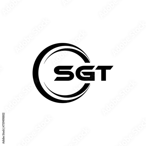 SGT letter logo design in illustration. Vector logo, calligraphy designs for logo, Poster, Invitation, etc.