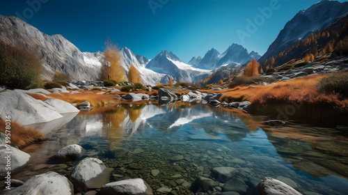 Mesmerizing composition of a serene mountain landscape