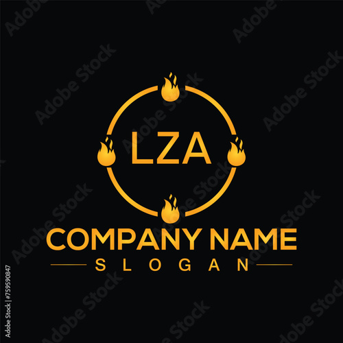 Creative letter LZA unique logo design vector and Illustration