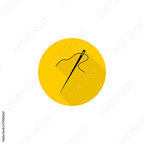 Needle and thread icon isolated on transparent background