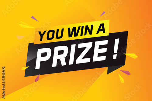 you win prize word concept vector illustration with 3d style for use landing page, template, ui, web, mobile app, poster, banner, flyer, background, gift card, coupon, wallpaper