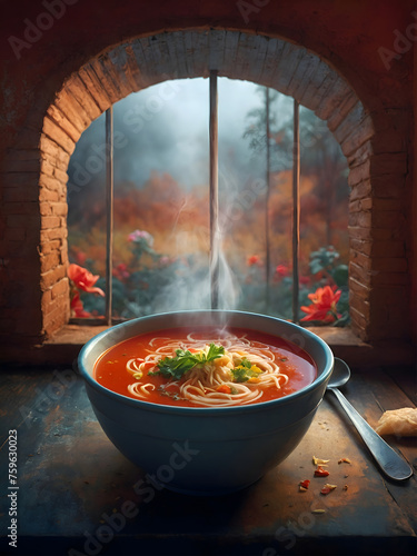 Savory Tomato Soup with a View. the simple pleasure of a homemade tomato soup