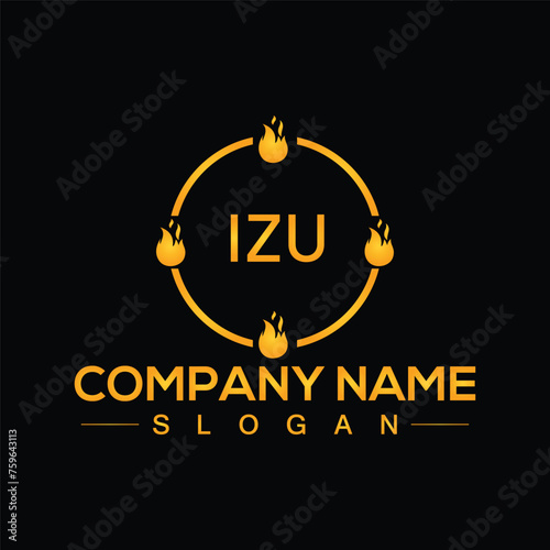 Letter IZU logo design template for your company