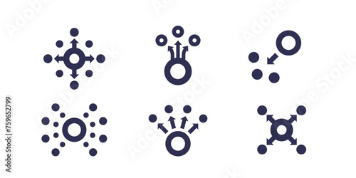 dissemination or dispersion icons, vector