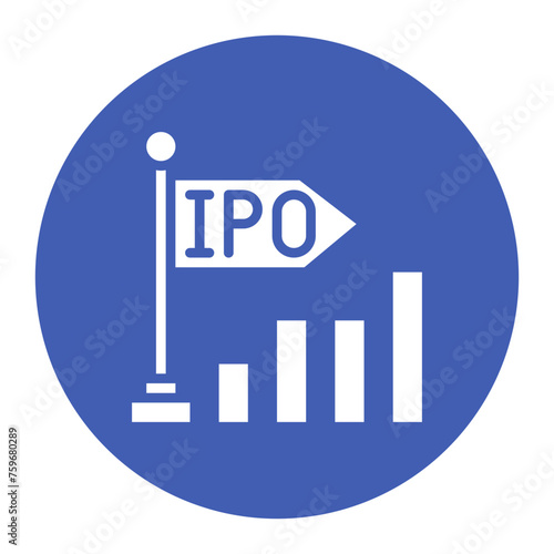 Initial Public Offer icon vector image. Can be used for Product Management.