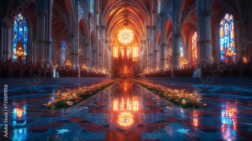 River cathedral lilies on the nave