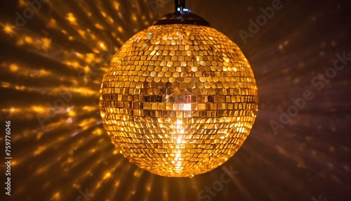 Éclairant la salle de réception du mariage élégant, la boule à facette ambre crée une atmosphère chaleureuse et romantique