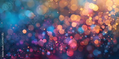 abstract background with bokeh defocused lights and stars - Ai Generated