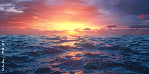 Beautiful sunset over a tropical beach, Beautiful sunset over the sea - Ai Generated
