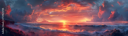 Fiery Seascape at Dawn
