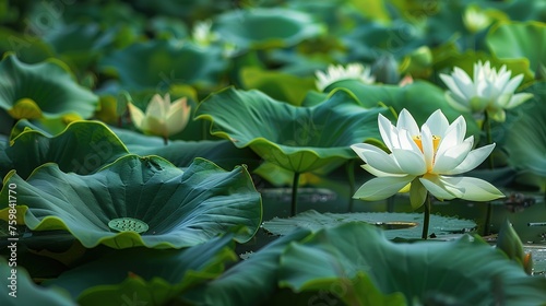 lotus lily Nymphaea pubescens opening,generative ai, 