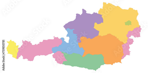 Outline of the map of Austria with regions
