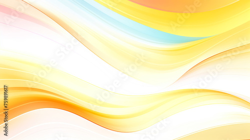 Swirling bands of yellow,orange and light blue hues run through the composition, creating a dynamic sense of movement.The colours blend smoothly,creating a warm,sunny mood.Background concept.AI genera