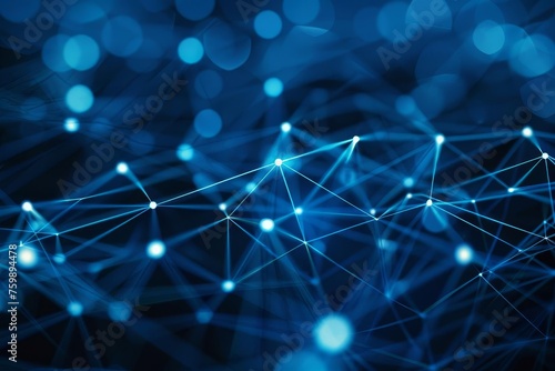 Dynamic social network background Featuring interconnected blue dots and lines Symbolizing digital connectivity and community