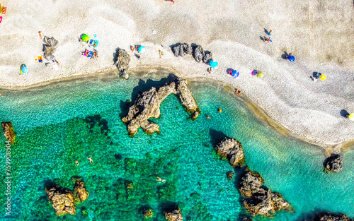 Aerial view of Scalea Beach, Calabria, Italy