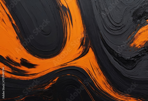 Sculptural black orange clay plasticine mixture surface texture