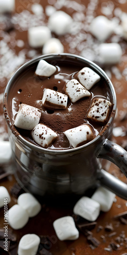 Caneca de Chocolate Quente com Marshmallows