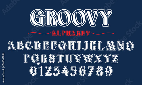 Editable typeface vector. Groovy sport font in american style for football, baseball or basketball logos and t-shirt.