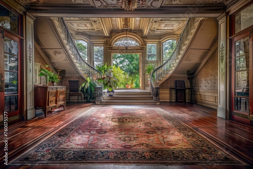 Interior of an old southern mansion.
