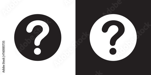 vector black and white question mark icons