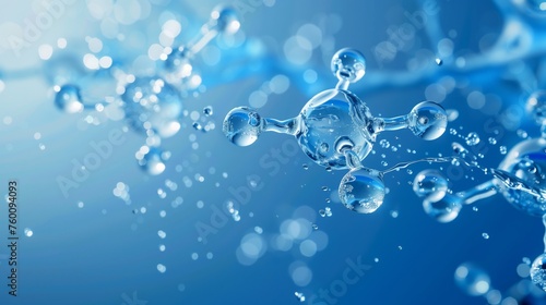 Blue Background With Water Droplets and Bubbles