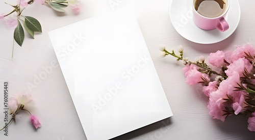 blank coloring book mockup chic feminine with modern desk photography ai generative