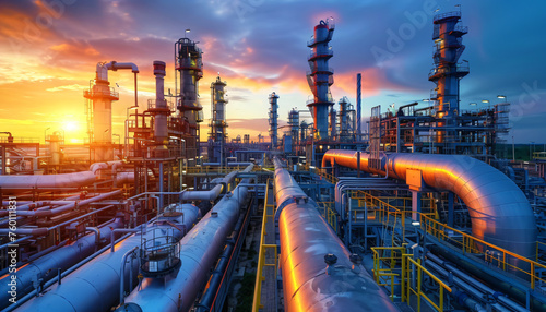 industry gas and oil pipeline transport, petrochemical processing