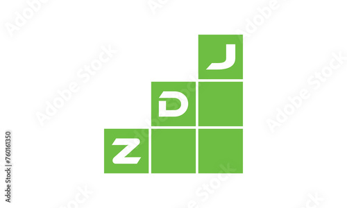 ZDJ initial letter financial logo design vector template. economics, growth, meter, range, profit, loan, graph, finance, benefits, economic, increase, arrow up, grade, grew up, topper, company, scale