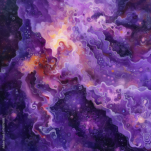 Artistic interpretation of the Lupus journey abstract purple motifs