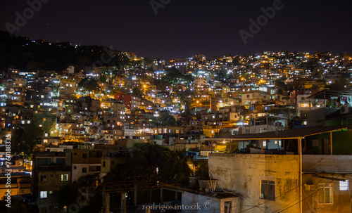 Night view favela - Rio de Janeiro - Brazil