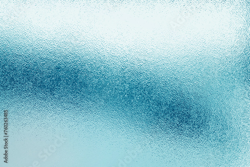 Close-up of frosted blue glass texture background