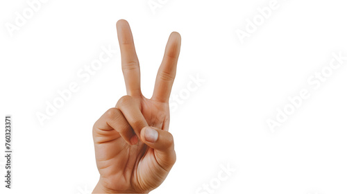 Photo of woman's hand showing numbers three, counting fingers ok good gesture, isolated on white background wall.