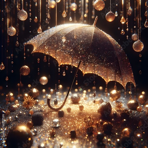 Glitter umbrella,3d render. 