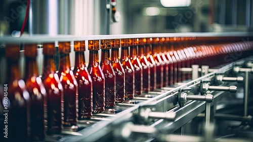 labeling bottle food processing illustration filling sealing, sterilizing capping, labeling inspection labeling bottle food processing