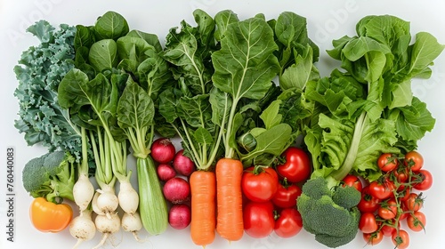 Assorted Fresh Organic Vegetables Isolated on White Background for Healthy Eating and Nutrition