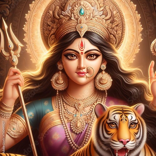 Goddess Durga Navratri Illustration