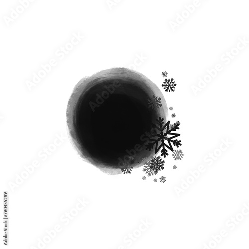 Artistic black Christmas mask. Basis element for design on white background