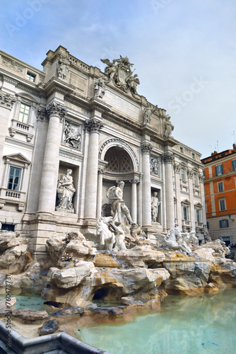 View of Trevi Fountain in Rome, Italy 