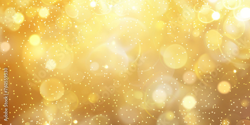 Abstract yellow glitter background with bokeh and light effect for decoration, banner design, yellow bokeh blur circle variety gold white background. Dreamy soft focus wallpaper backdrop.